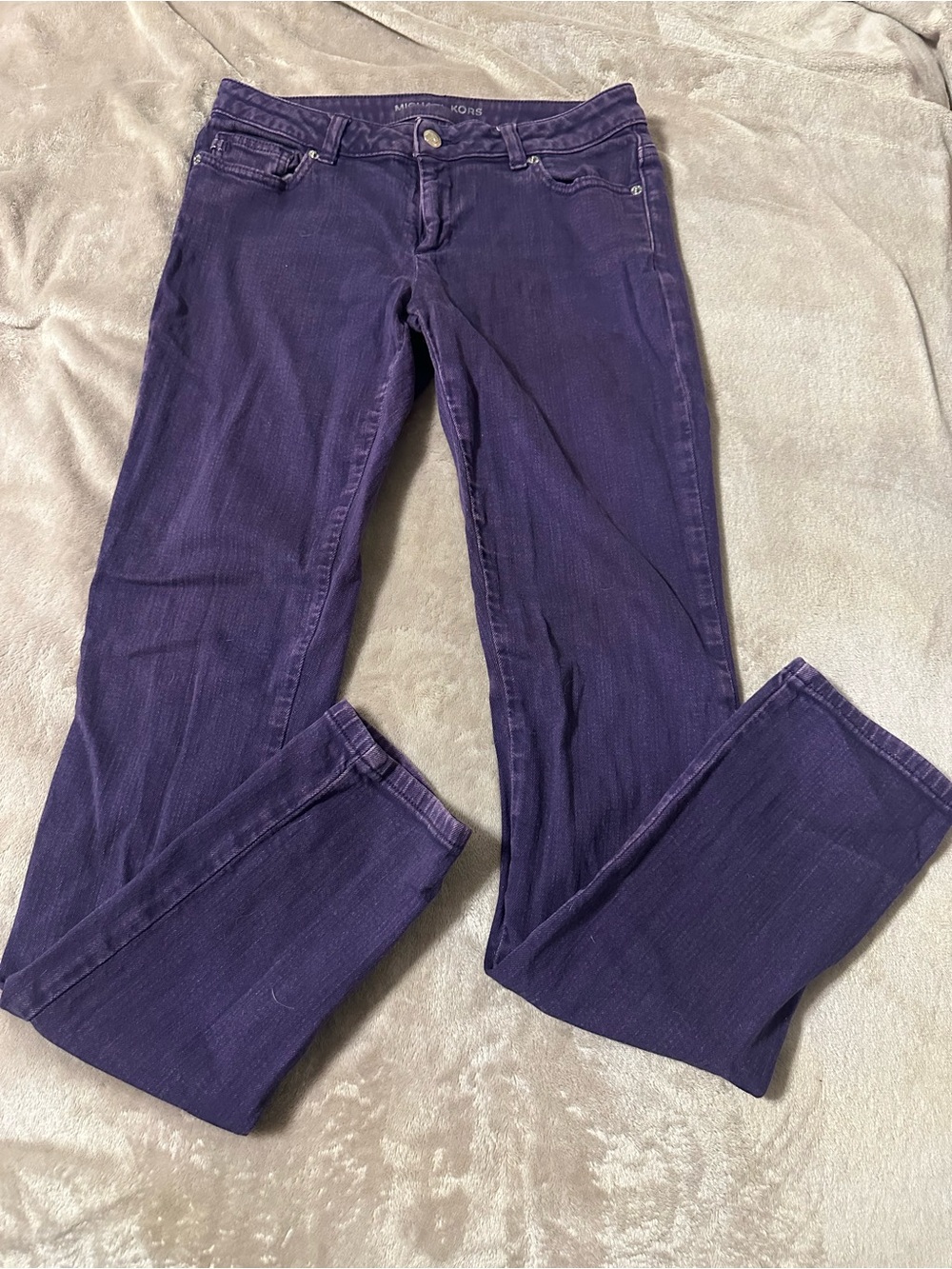 Michael Kors Women's Dark Purple Straight Leg Jeans